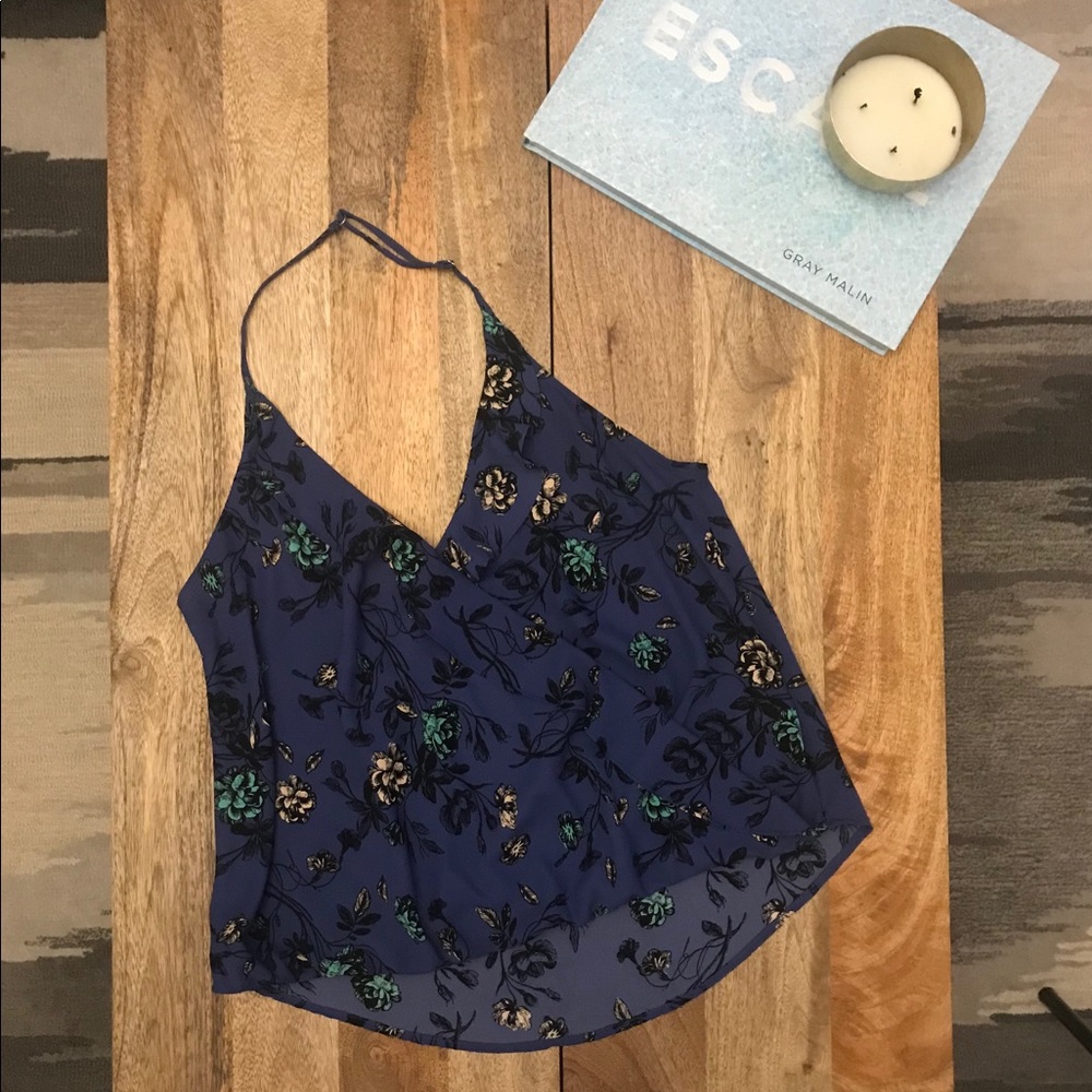 ASTR Halter Faux Wrap Top